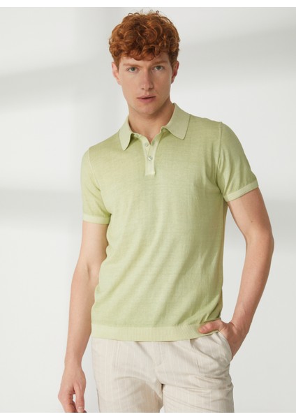 Polo Yaka Slim Fit Yeşil Erkek Kazak A26433TF- fiyatları