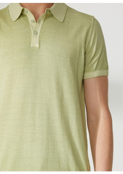 Polo Yaka Slim Fit Yeşil Erkek Kazak A26433TF- fırsatları