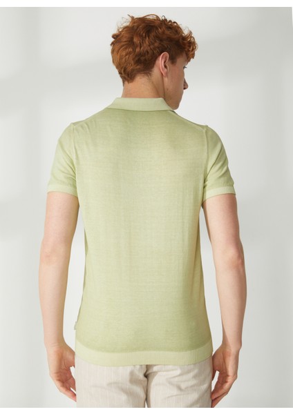 Polo Yaka Slim Fit Yeşil Erkek Kazak A26433TF- indirimleri