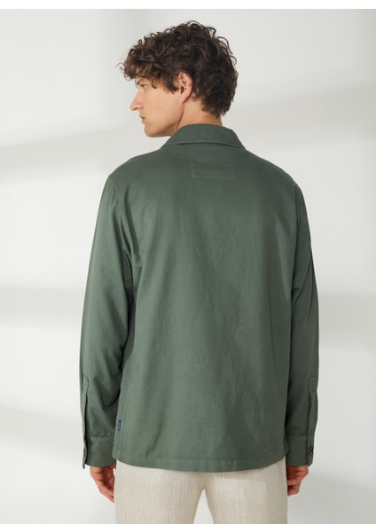 Yeşil Erkek Uzun Cepli Slim Fit Yazlık Ceket A263ORLANDO661TC502B