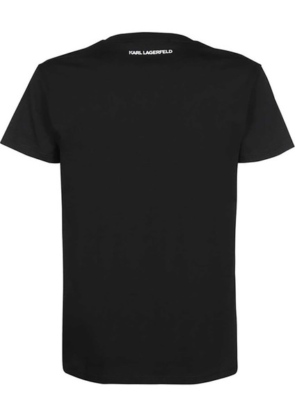 Bisiklet Yaka Baskılı Siyah Kadın T-Shirt 230W1700 fiyatları