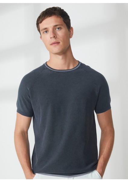 Polo Yaka Slim Fit Lacivert Erkek Kazak A26483C08- fiyatları