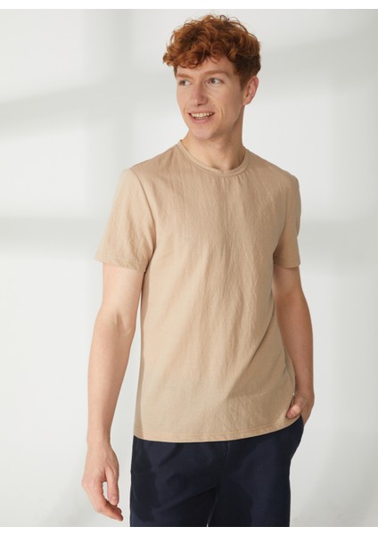 Bisiklet Yaka Kahve Erkek T-Shirt A266T35343-