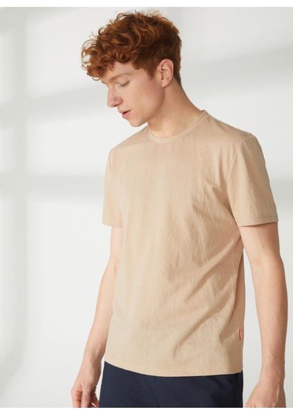 Bisiklet Yaka Kahve Erkek T-Shirt A266T35343-