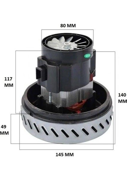 Elektrikli Süpürge Motoru SRV50 Tırnaklı Düz Taban 1400 W fiyatları