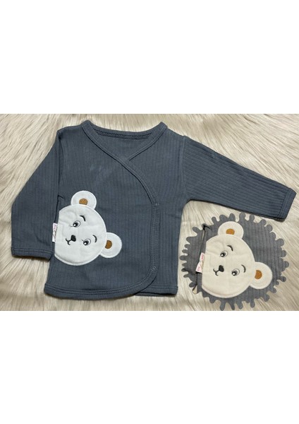 Yeni Sezon 5 Parça Erkek Ayı Aplikeli Yeni Doğan Hastane Çıkış Zıbın Seti fiyatları