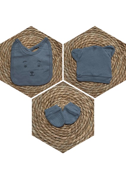 Yeni Sezon 5 Parça Erkek Ayı Aplikeli Yeni Doğan Hastane Çıkış Zıbın Seti modelleri