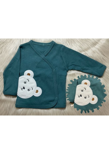 Yeni Sezon 5 Parça Erkek Ayı Aplikeli Yeni Doğan Hastane Çıkış Zıbın Seti fiyatları