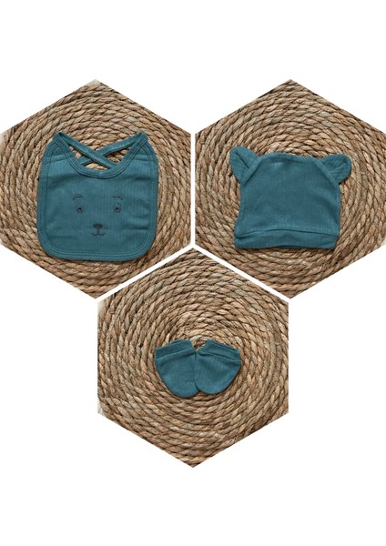 Yeni Sezon 5 Parça Erkek Ayı Aplikeli Yeni Doğan Hastane Çıkış Zıbın Seti modelleri