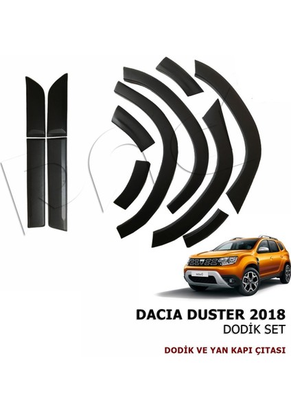 Dacia Duster Dodik Çamurluk Kaplama Kapı Çıtası Bantı Takımı 2018+