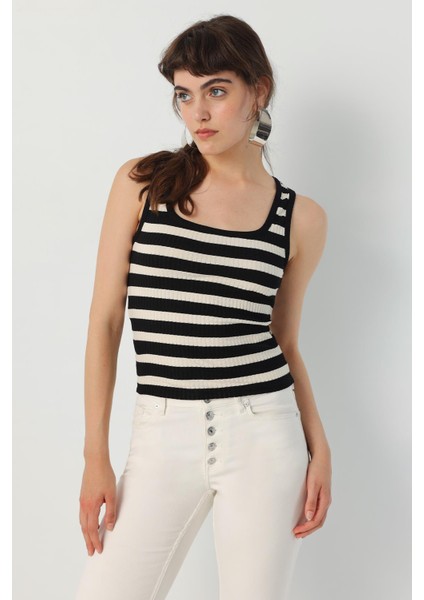 Jakarlı Cizgili Kaskorse Top