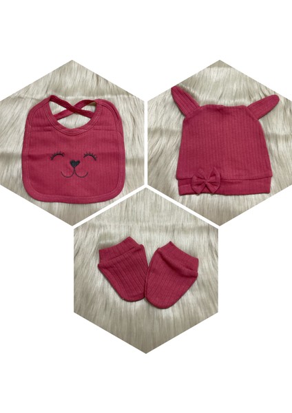 Eni Sezon 5 Parça Kız Tavşan Aplikeli Yeni Doğan Hastane Çıkış Zıbın Seti modelleri