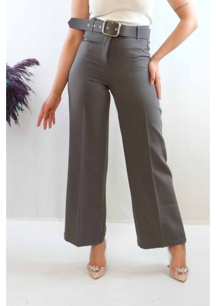 Kemerli Pantolon Füme