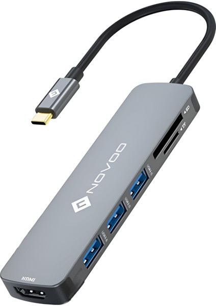 Type-C To 2*usb-A 3.0 4K HDMI Tf Sd Kart Okuyucu Dönüştürücü Hub