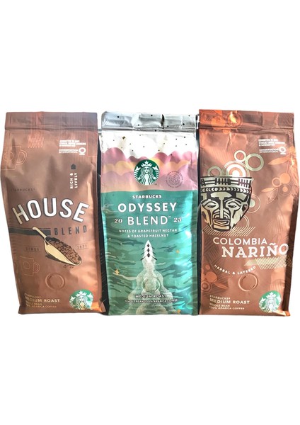 House & Odyssey Blend & Colombia Filtre Kahve 3 x 250 gr