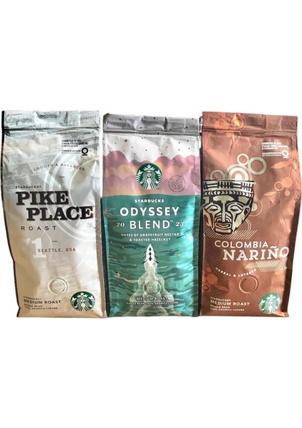 Pike Place & Odyssey Blend & Colombia Filtre Kahve 3 x 250 gr