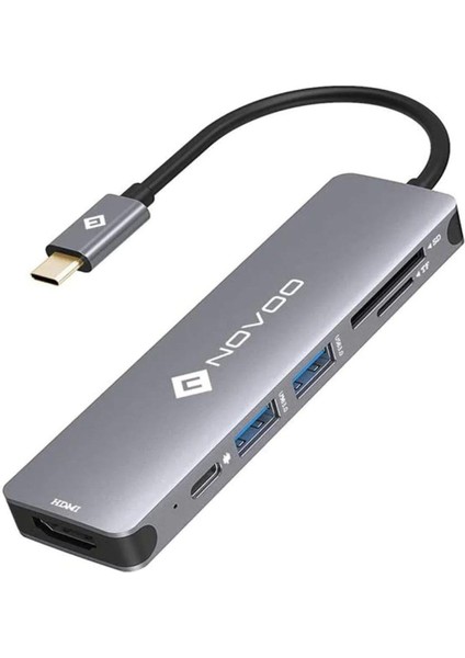 Type-C To 2*usb-A 3.0 Pd 100W 4K HDMI Tf Sd Kart Okuyucu Dönüştürücü Hub