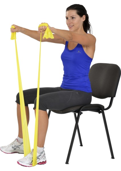 Pilates & Yoga Egzersiz Bandı , Theraband Sarı Renk(En Hafif) 1 mt