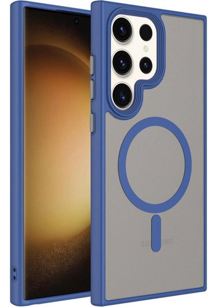 Galaxy S23 Ultra Kılıf Mat Arka Yüzey Wireless Şarj Özellikli Flet Magsafe Kapak