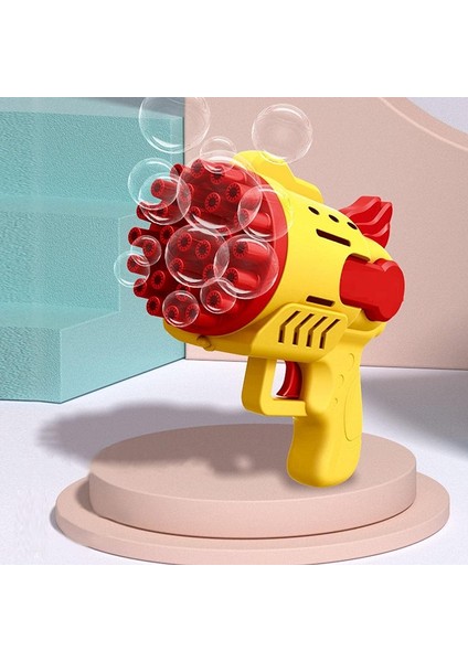 LED Light 29 Holes Bubbles Gun 29 Delikli Çoklu Köpük Atan Tabanca Sarı Köpük Tabancası Pilli Tabanca