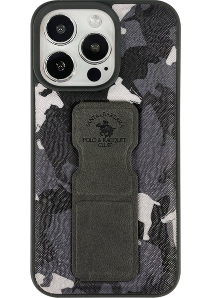 Santa Barbara Polo Racquet Club iPhone 13 Pro Max Enos Standlı Kapak - Gri