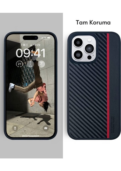 Santa Barbara Polo Racquet Club iPhone 14 Pro Max Hazel Karbon Set Kapak - Siyah fırsatları