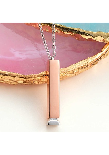 Gümüş Isim Yazılabilen Açılır Çubuk Kadın Kolye