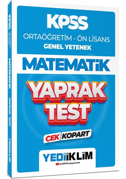 2024 KPSS Ortaöğretim Ön Lisans Genel Yetenek Matematik Çek Kopart Yaprak Test