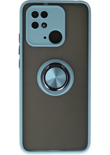 Xiaomi Poco C40 Kılıf Montreal Yüzüklü Silikon Kapak - Buz Mavi 300099