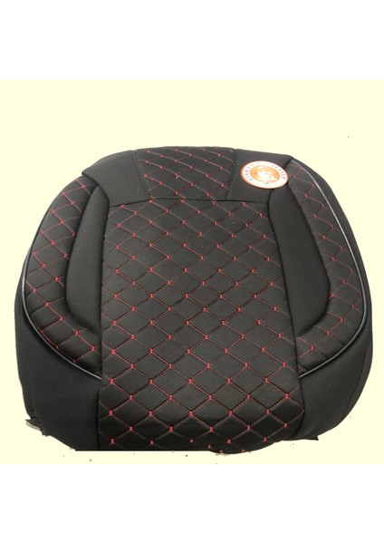 Universal 1. Sınıf Oto Koltuk Kılıfı Siyah Üzeri Kaputune Kırmızı Dikiş