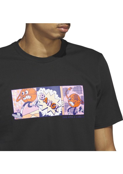 Lil Stripe Scr Erkek Basketbol Tişörtü IC1867 Siyah indirimleri