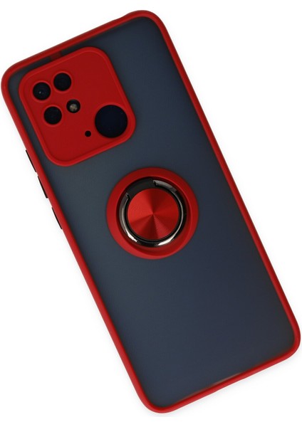 Xiaomi Poco C40 Kılıf Montreal Yüzüklü Silikon Kapak - Kırmızı 300099