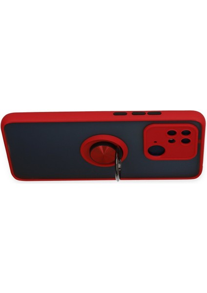 Xiaomi Poco C40 Kılıf Montreal Yüzüklü Silikon Kapak - Kırmızı 300099
