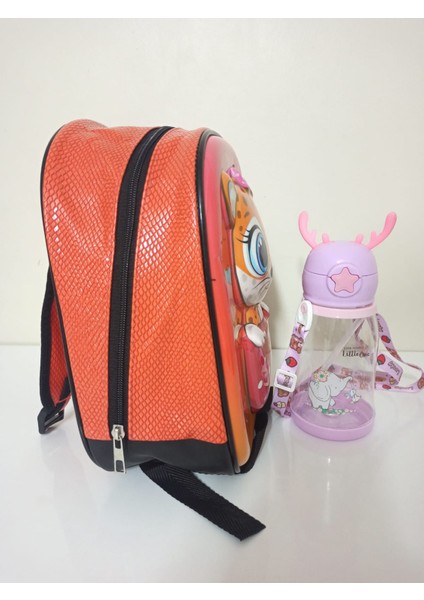 Lovely Fincan Kedi Kabartmalı Kreş, Anaokulu Çantası ve 500 ml Geyikli Çocuk Su Matarası Hediye Seti fiyatları