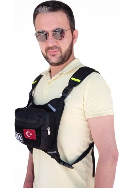 Motorcu Göğüs Çantası Reflektörlü Su Geçirmez Kan Grubu 0rh- modelleri