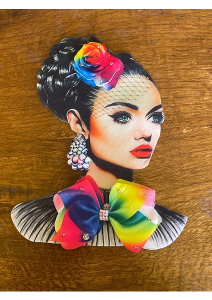 19X14 cm 3 Boyutlu Kabartma Renkli Çiçekli Kız Aplike Arma Yama Dikiş Aksesuarı