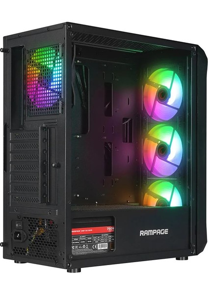 Compact 4X120MM Rgb Fanlı 750W 80PLUS Bronze Midt Atx Gamıng Kasa