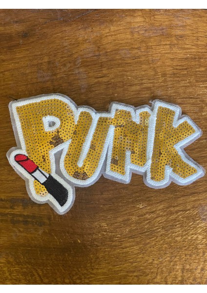 22X12 cm Rujlu Payetli Punk Yazı Aplike Arma Yama Dikiş Hobi Aksesuarı