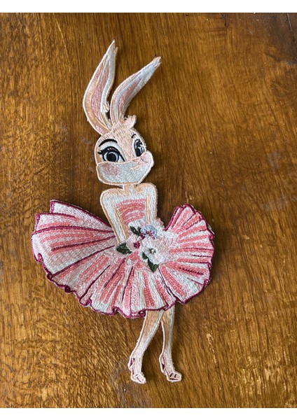 31X15 cm Balerin Tavşan Aplike Arma Yama Dikiş Hobi Aksesuarı
