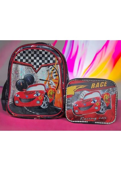 Cars Şimşek Mac Queen Baskılı Ilkokul Çantası ve Beslenme Çantası
