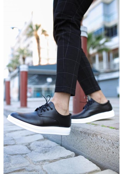 Knack Klasik Erkek Ayakkabı 001 Siyah (Beyaz Taban) fırsatları