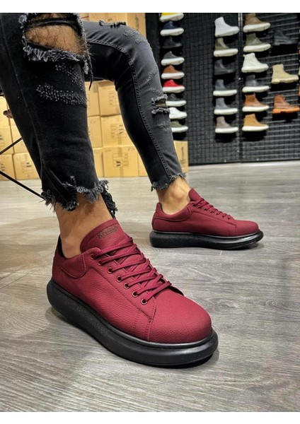 Knack Yüksek Taban Günlük Ayakkabı 045 Bordo (Siyah Taban) fiyatları