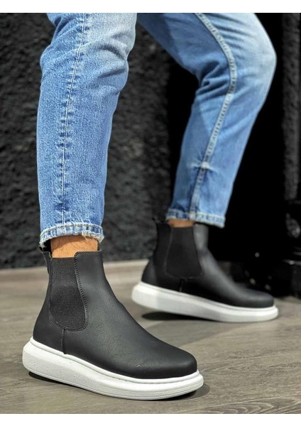 Knack Yüksek Taban Ayakkabı 111 Siyah (Beyaz Taban) modelleri