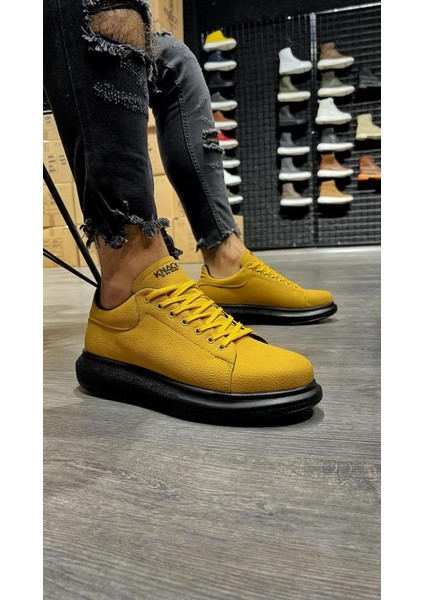 Knack Yüksek Taban Günlük Ayakkabı 045 Sarı (Siyah Taban) modelleri