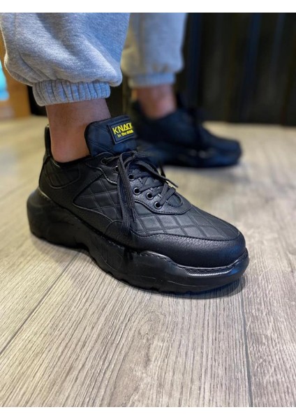 Knack Yüksek Taban Günlük Ayakkabı N75 Kapitone Siyah (Siyah Taban) modelleri