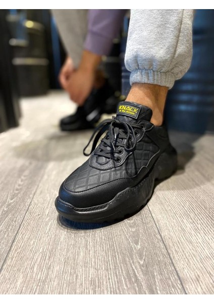 Knack Yüksek Taban Günlük Ayakkabı N75 Kapitone Siyah (Siyah Taban) fırsatları