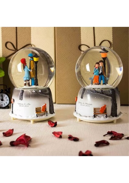 Romantik Aşıklar Orta Boy Işıklı Müzikli Kar Küresi ve Lotus Çiçeği Kolye fiyatları