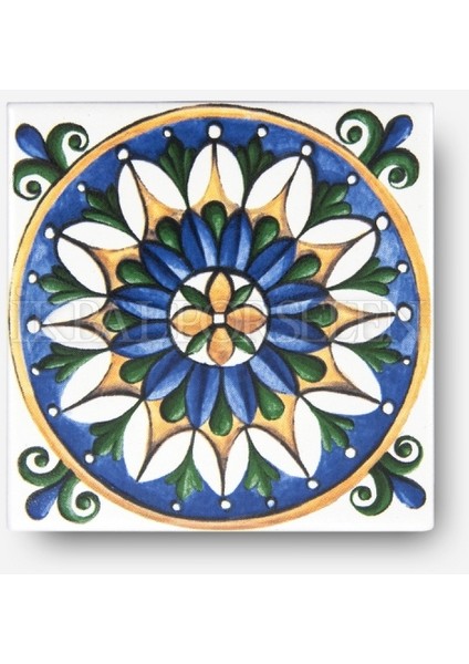 Ikbal Çini Seramik 10 x 10 Desenli Porselen Karo 5adet (1 Paket) ICS02