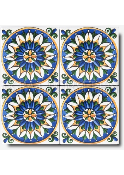 Ikbal Çini Seramik 10 x 10 Desenli Porselen Karo 5adet (1 Paket) ICS02
