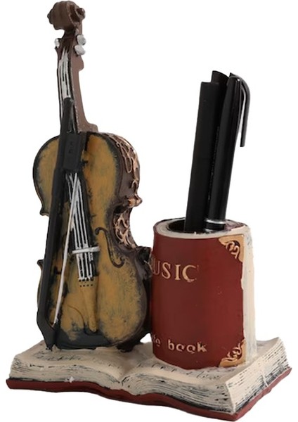 Dekoratif Keman Tasarımlı Polyester Kalemlik modelleri